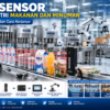 Ilustrasi Area Sensor Through Beam pada lini produksi makanan dan minuman untuk mendeteksi produk di conveyor, mesin filling, packaging, dan quality inspection secara otomatis.