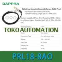 PRL18-8AO M18 8mm 2 Wires AC NO inductive proximity sensor OF32 untuk aplikasi otomasi industri PRL18, M18, WIRES