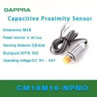 M18 10MM DC 10V Ke 30V 200mA NPN NO Capacitive proximity sensor OD58 untuk aplikasi otomasi industri M18, DC, KE
