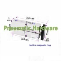 TN16*100 Tn16-100 16mm Bore 100mm Pneumatic Twin Rod Air Cylinder KK86 untuk aplikasi otomasi industri TN16, TN16, BORE
