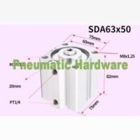 Compact Thin Air Cylinder pneumatic SDA63x50 SDA 63 x 50 SDA63*50 KM25 untuk aplikasi otomasi industri COMPACT, THIN, AIR