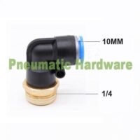 Fitting Elbow Pneumatic Connector Drat 1/4 Selang 10MM PL10 - 02 KB75 untuk aplikasi otomasi industri FITTING, ELBOW, PNEUMATIC