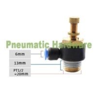 6mm x 1/2" fitting speed control selang PU 6 mm drat 1/2 " KC13 untuk aplikasi otomasi industri FITTING, SPEED, CONTROL