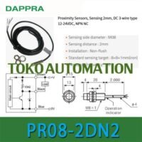 PR08-2DN2 M8 sn 2mm NPN NC Cylindrical Inductive Proximity Sensor OJ29 untuk aplikasi otomasi industri PR08, M8, SN