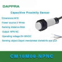 M18 8MM NPN NC DC Capacitive Proximity Sensor Replace CR18-8DN2 OC62 untuk aplikasi otomasi industri M18, NPN, NC