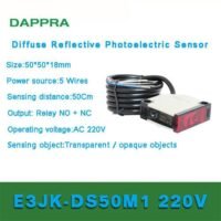 E3JK-DS50M1 50cm AC 220V diffuse reflection Photoelectric sensor OC43 untuk aplikasi otomasi industri E3JK, DS50M1, AC