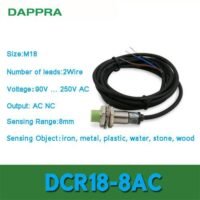 M18 8mm AC NC Capacitive Proximity Sensor Replace CR18-8AC OB21 untuk aplikasi otomasi industri M18, AC, NC