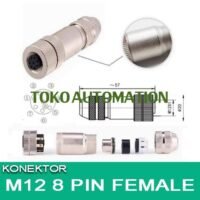 M12 8 PIN FEMALE A Metal Shielded Screw Straight Circular Connector Waterproof Socket Aviation Plug SX22 untuk aplikasi otomasi industri M12, PIN, FEMALE