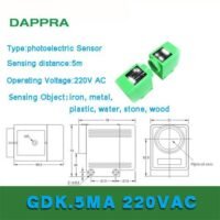 5M AC 220V NC NO Relay output through beam photoelectric Sensor OC21 untuk aplikasi otomasi industri AC, NC, NO