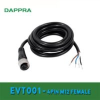 EVT001 M12 Female 4 Pin straight prewired connector 5M Cable OA97 untuk aplikasi otomasi industri EVT001, M12, FEMALE
