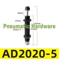 AD2020-5 AD2020 Pneumatic Shock Absorber Air Cylinder Damper KP13 untuk aplikasi otomasi industri AD2020, AD2020, PNEUMATIC