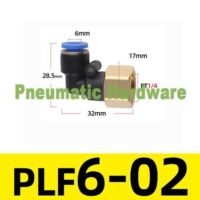 Conector Tabung Konektor Pneumatik Thread Internal Siku 6MM x 1/4 KM63 untuk aplikasi otomasi industri CONECTOR, TABUNG, KONEKTOR