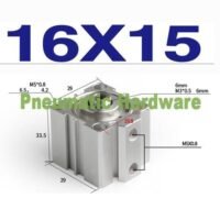 Compact Thin Air Cylinder pneumatic SDA 16x15 SD 16 x 15 SDA16*15 KM15 untuk aplikasi otomasi industri COMPACT, THIN, AIR