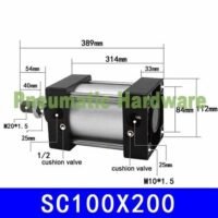 SC100x200 SC100-200 SC 100 X 200 Pnuematic Standard cylinder KF38 untuk aplikasi otomasi industri SC100, SC, PNUEMATIC