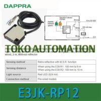 E3JK-RP12 DC 7m Retro-reflective Photoelectric Sensor OH10 untuk aplikasi otomasi industri E3JK, RP12, DC