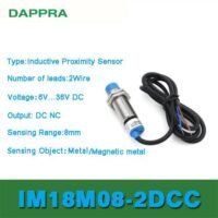 M18 8MM 2 Wire DC 10V Ke 30V NC Inductive Proximity Sensor OD92 untuk aplikasi otomasi industri M18, WIRE, DC