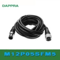 M12 5 Pin 5pin Male ke female straight Connector 5m cable OD73 untuk aplikasi otomasi industri M12, PIN, MALE