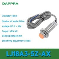 LJ18A3-5Z-AX LJ18A3 5 Z AX M18 NPN NC Inductive Proximity Sensor OA49 untuk aplikasi otomasi industri LJ18A3, AX, LJ18A3