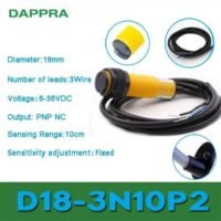 D18-3N10P2 M18 10CM DC6V ke 36V 3Wire PNP NC Photoelectric Sensor OA04 untuk aplikasi otomasi industri D18, M18, DC6V
