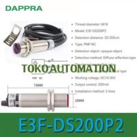 E3F-DS200P2 M18 100CM PNP NC Diffuse Reflection Photoelectric Sensor OH84 untuk aplikasi otomasi industri E3F, DS200P2, M18