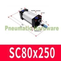 SC80x250 SC80-250 SC 80x250 SC 80-250 SC80*250 SC 80*250 80mm Dia 250mm Stroke PT3/8 Cylinder KF49 untuk aplikasi otomasi industri SC80X250, SC80, SC