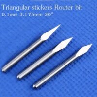 Triangular stickers Router bit CNC engrave 0.1mm 3.175mm 30 degre AI95