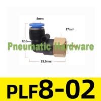 Conector Tabung Konektor Pneumatik Thread Internal Siku 8MM x 1/4 KM68 untuk aplikasi otomasi industri CONECTOR, TABUNG, KONEKTOR