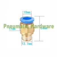 Konektor Fitting pneumatic lurus drat 1/4 selang 10 mm PC 10 - 02 KB51 untuk aplikasi otomasi industri KONEKTOR, FITTING, PNEUMATIC