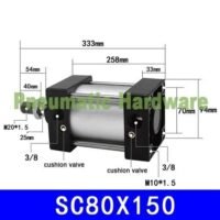 SC80X150 SC 80X150 SC80-150 SC 80-150 SC80*150 Pnuematic Standard cylinder KF52 untuk aplikasi otomasi industri SC80X150, SC, SC80