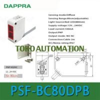 PSF-BC80DPB M8 80CM PNP NO NC Diffuse Reflective photoelectric Sensor OJ16 untuk aplikasi otomasi industri PSF, BC80DPB, M8