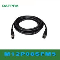 M12 8 Pin 8pin Male ke female straight Connector 5m cable OD74 untuk aplikasi otomasi industri M12, PIN, MALE