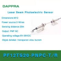 M12 20M PNP NC DC Laser infrared beam photoelectric sensor OC66 untuk aplikasi otomasi industri M12, PNP, NC