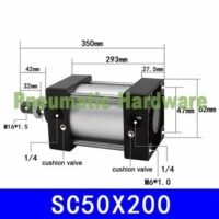 SC50X200 SC 50X200 SC50*200 SC50-200 SC 50-200 Pnuematic Standard cylinder KF62 untuk aplikasi otomasi industri SC50X200, SC, SC50