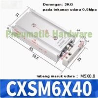 CXSM6X40 CXSM6 X 40 CXSM 6X40 CXSM6*40 CXSM6-40 Double shaft double rod cylinder KP66 untuk aplikasi otomasi industri CXSM6X40, CXSM6, CXSM