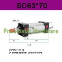 SC63x70 SC63-70 SC 63x70 SC 63-70 SC 63 X 70 SC63*70 SC 63*70 Pnuematic Standard cylinder KO66 untuk aplikasi otomasi industri SC63X70, SC63, SC