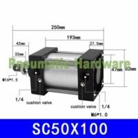 SC50x100 SC 50x100 SC50*100 SC50-100 SC 50-100 Pnuematic Standard cylinder KF66 untuk aplikasi otomasi industri SC50X100, SC, SC50