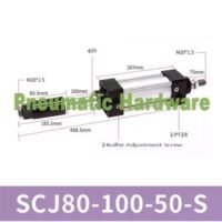 SCJ80X100-50S SCJ80-100-50S SCJ80*100-50S SCJ 80X100-50S Double Rod Adjustable Cylinder KP68 untuk aplikasi otomasi industri SCJ80X100, SCJ80, SCJ80