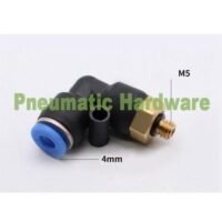 Fitting Elbow Pneumatic Connector Nepel Selang 4 MM M5 PL4 - M5 KB80 untuk aplikasi otomasi industri FITTING, ELBOW, PNEUMATIC