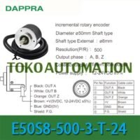 E50S8-500-3-T-24 E50S8-500 3-T-24 E50S8 500 3 T 24 Rotary Encoder OH34 untuk aplikasi otomasi industri E50S8, T-24, E50S8