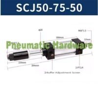 SCJ50X75-50 SCJ50-75-50 SCJ50*75-50 Bore 50mm Double Acting Adjustable Air Cylinder KP71 untuk aplikasi otomasi industri SCJ50X75, SCJ50, SCJ50