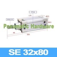 SE32X80 SE32-80 SE32*80 SE 32X80 Double acting Standard Cylinder KP75 untuk aplikasi otomasi industri SE32X80, SE32, SE32