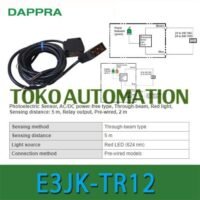 E3JK-TR12 AC DC 5M Relay output Through-beam type Photoelectric Sensor OH14 untuk aplikasi otomasi industri E3JK, TR12, AC