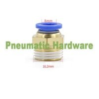 Fitting angin nepel conector angin lurus PC 8 x 3/8 " selang 8mm KB34 untuk aplikasi otomasi industri FITTING, ANGIN, NEPEL