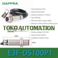 E3F-DS100P1 M18 100CM PNP NO Diffuse Reflection Photoelectric Sensor OH79 untuk aplikasi otomasi industri E3F, DS100P1, M18
