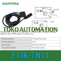 E3JK-TN11 40M NPN DC Through-beam Photoelectric Sensor OH15 untuk aplikasi otomasi industri E3JK, TN11, NPN