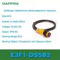 M12 50mm NPN NC DC 6V Ke 36V diffuse photoelectric sensor OC89 untuk aplikasi otomasi industri M12, NPN, NC
