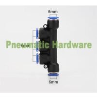 6 mm Fitting slip lock 5 way lubang selang pneumatic Connector KB99 untuk aplikasi otomasi industri MM, FITTING, SLIP