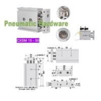CXSM15-50 CXSM15 - 50 CXSM Dual Rod Pneumatic Guided Cylinder KM82 untuk aplikasi otomasi industri CXSM15, CXSM15, CXSM