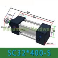 SC32X400-S SC32X400S SC32X400 S SC32*400-S Double Acting Standard Air Cylinder KP85 untuk aplikasi otomasi industri SC32X400, SC32X400, SC32