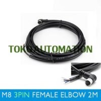 M8 connector cable 3 Pin Female Elbow konektor Kabel 3P 2M SE07 untuk aplikasi otomasi industri M8, CONNECTOR, CABLE